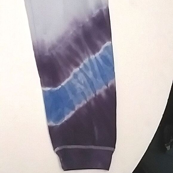 Sweatpants Jogging Tie-Dyed Light Blue Drawstring Cord and Cuffs Women's… - Picture 2 of 7